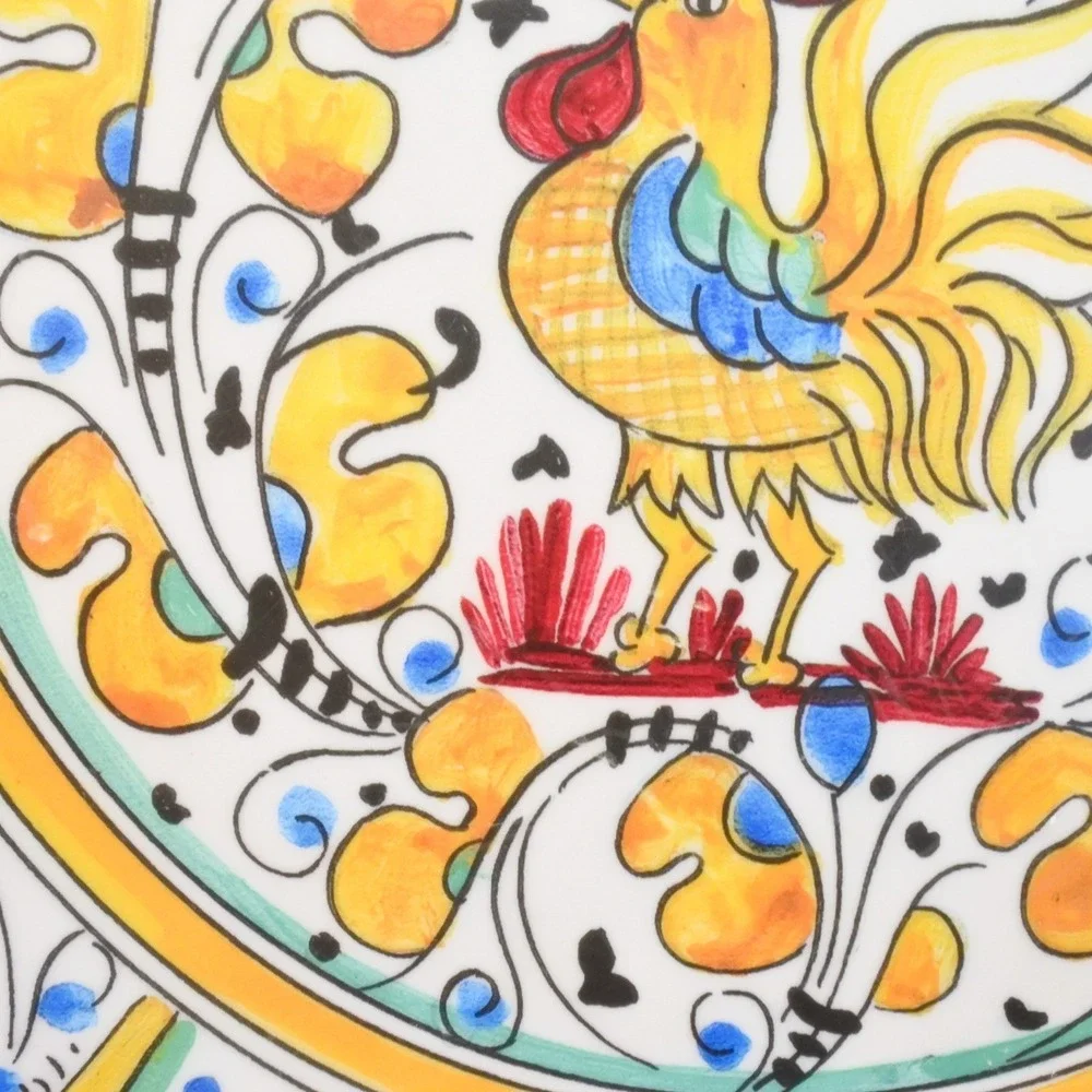 Le Cadeaux Rooster Pattern Melamine Dinner Plate Set of 6